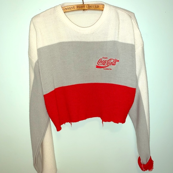 Authentic Coca- Cola self cropped knitted sweater - Picture 1 of 2